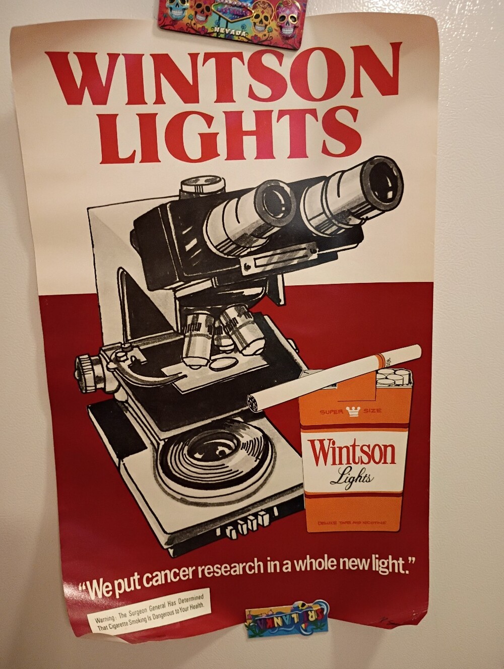 Vintage Spenco Medical Corporation Anti-Smoking Poster "Winston Lights"